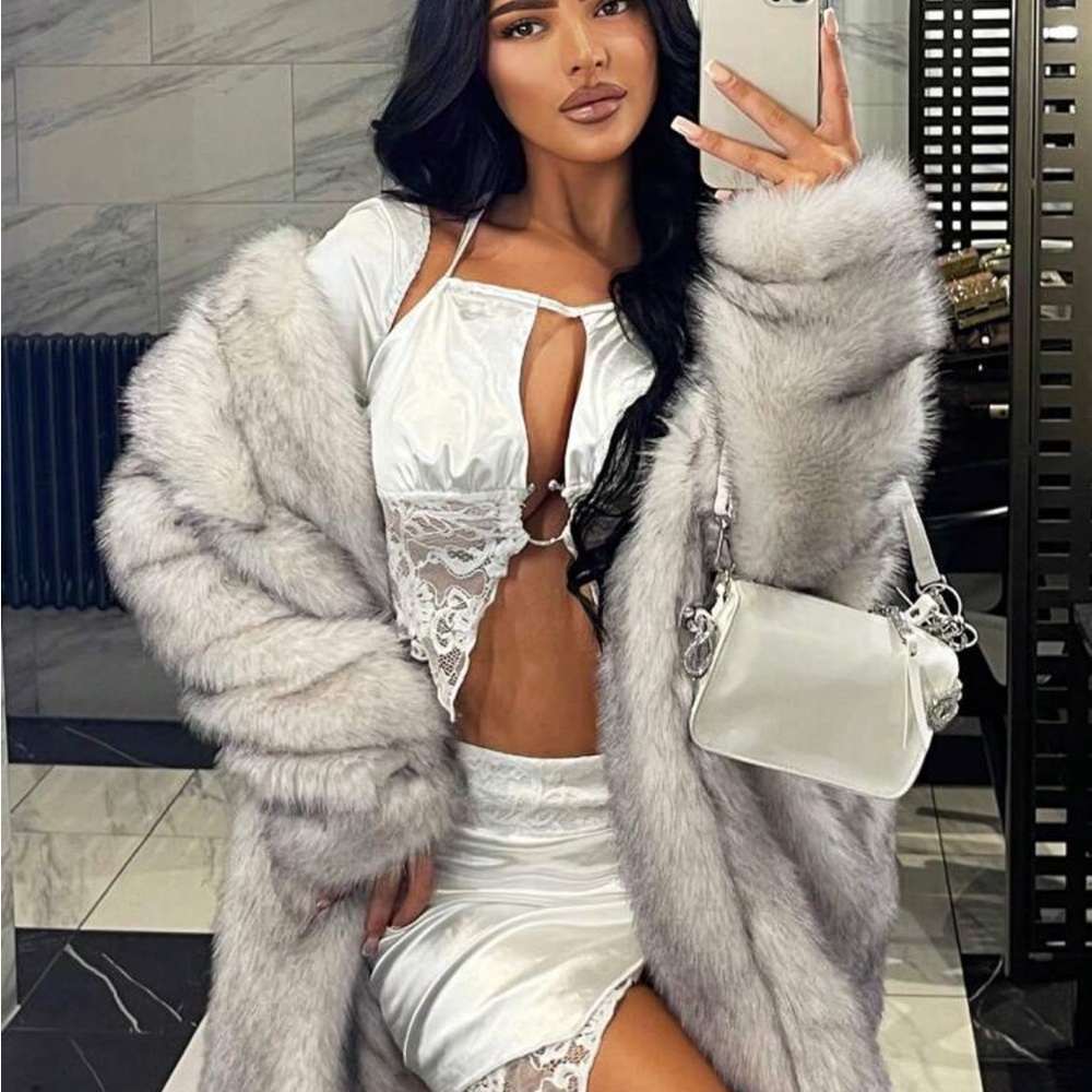 SXY Sexy Open Front Fuzzy Coat For Autumn & Winter